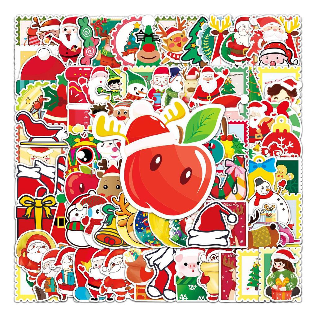 100 Christmas Crow Stickers Personalized Cross border Cartoon Festival Children's Stickers DIY Skateboard Luggage Stickers