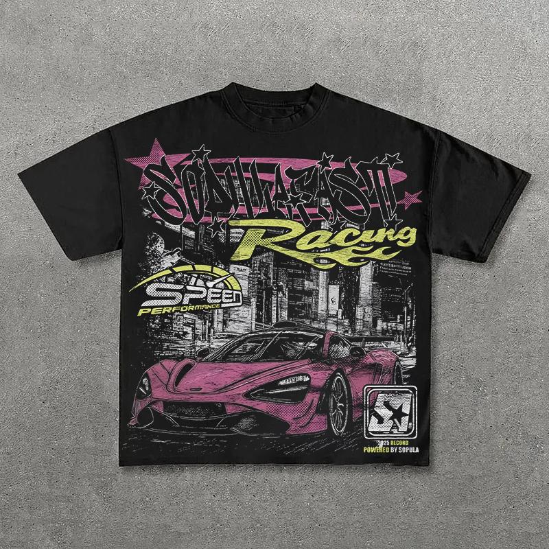 Graphic T-shirt Men Women Vintage Top Hip Hop Streetwear Oversized T-shirt Short Sleeve Casual Clothing Summer Fashion Trendy Tees Top