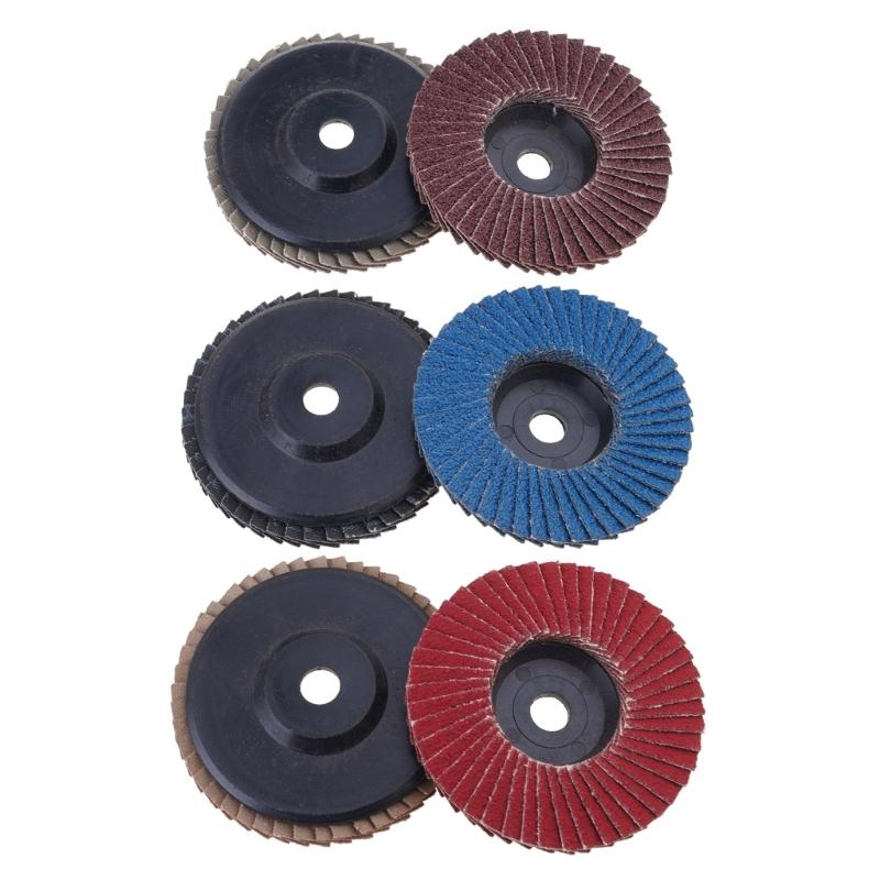 3/6 Pcs/Set Pneumatic Angle Grinder Flap Discs Sanding Disc 3inch 80 Grits Abrasive Tool Polishing Disc for Wood Cutting