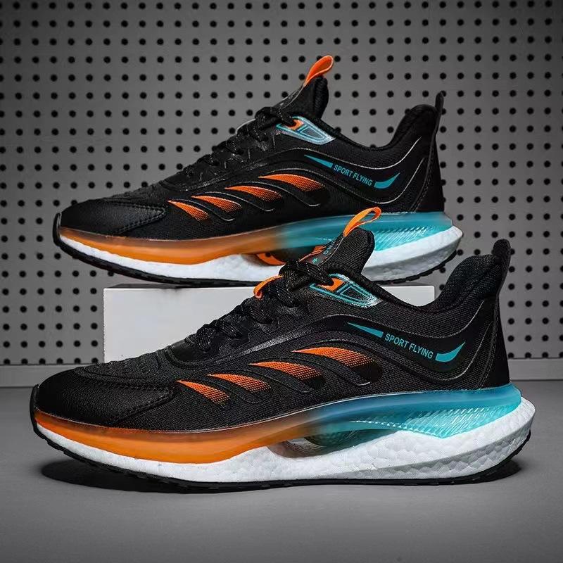 

Running shoes ultra-light men s shoes shock-absorbing soft-soled running shoes Korean version casual sports shoes popcorn bottom breathable running 44 чорний