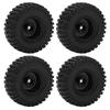 4pcs 55mm Front Rr Rubber Tires and 24 Hole Wheel Rims Set for  AL SCX24 1/24 RC Car