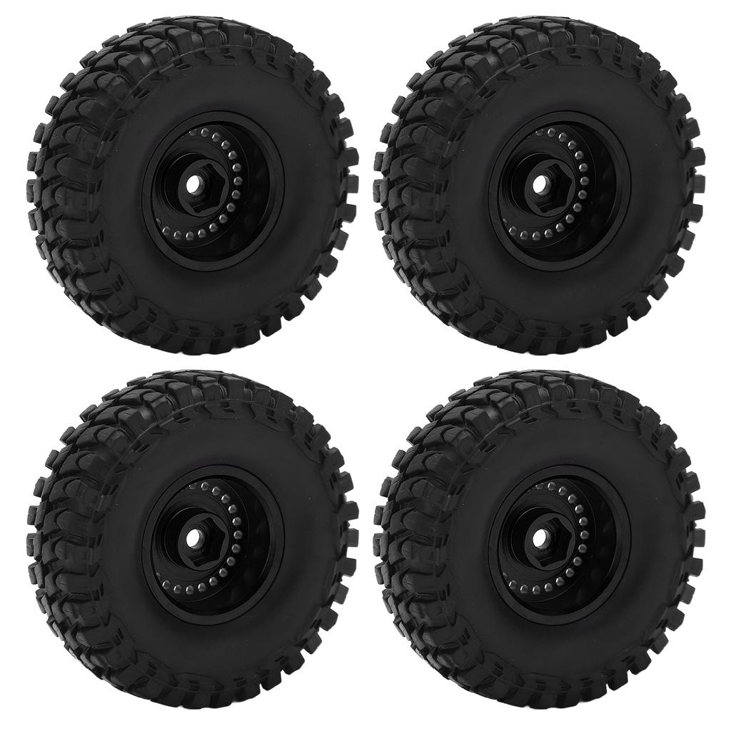 4pcs 55mm Front Rr Rubber Tires and 24 Hole Wheel Rims Set for AL SCX24 1/24 RC Car