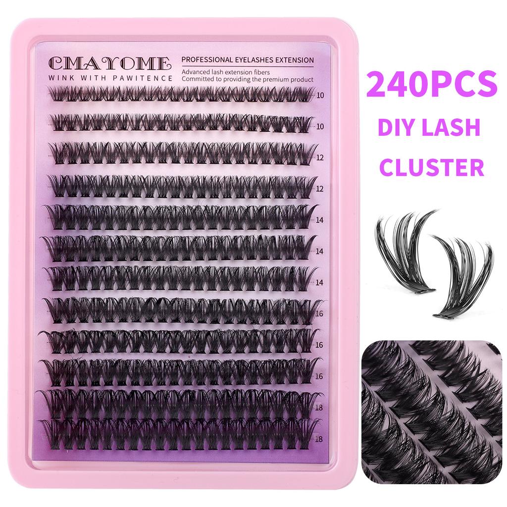 Natural Thick D-Song Single Cluster False Eyelashes 10-18Mmdiy Segmented Multi-Hair Eyelashes