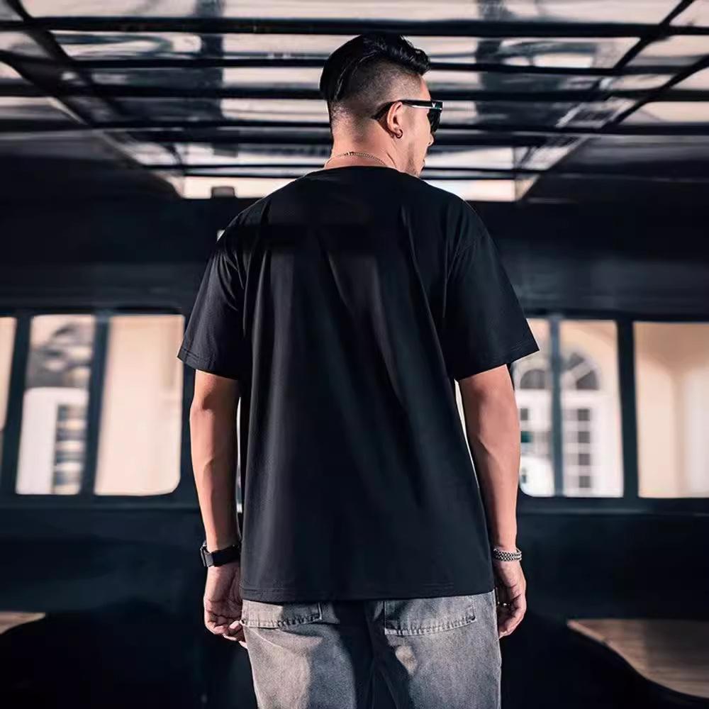 Cotton summer new large size men's short-sleeved t-shirt men's loose trend versatile tops body shirts for men