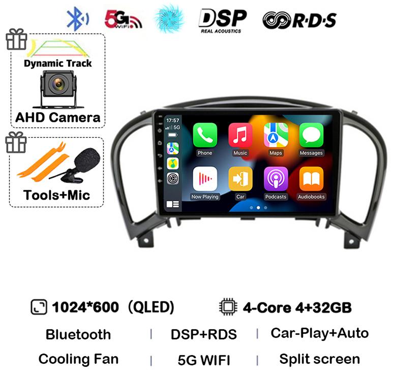 Android 14 Carplay Auto For Nissan Juke YF15 2010 2011 2012 2013 2014 Car Radio Multimedia Video Player GPS Stereo 360 Camera 4G