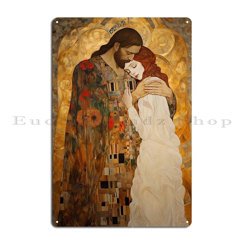 Healing Love The Embrace of Christ and Mary Magdalene Metal Plaque Poster Vintage Garage Custom Cinema Custom Tin Sign Poster