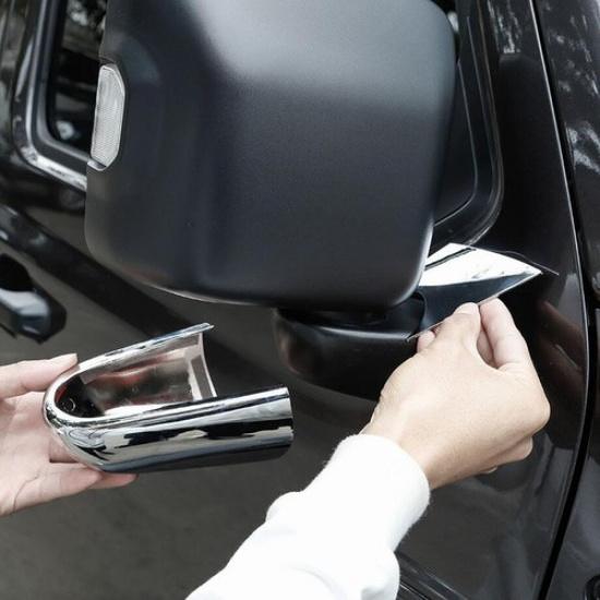 For 2018- Jeep Wrangler JL ABS Chrome Rearview Mirror Holder Cover Trim 4PCS