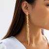 Kpop Gold Color Long Snake Chain Drop Earring for Women Wedding Vintage Dangle Earring Trendy Accessories Party Jewelry Gift