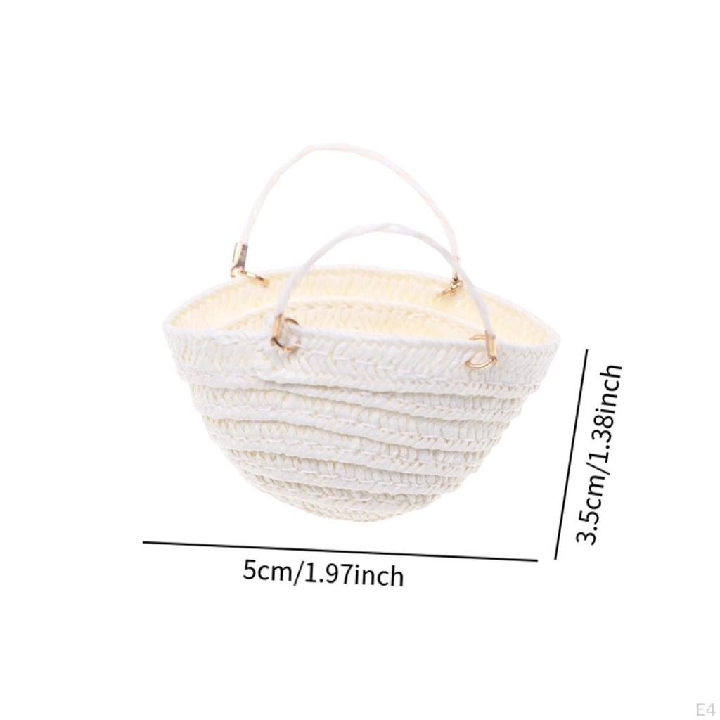 1/12 Dollhouse Hand Woven Bag Mini DIY Model Micro Landscape Ornament Miniature Storage Basket