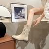 2025 New Retro Western Cowboy Boots Embroidered Hollow Women's Thick Heel V-mouth Knight Boots Women's Fashion Short Boots Summer