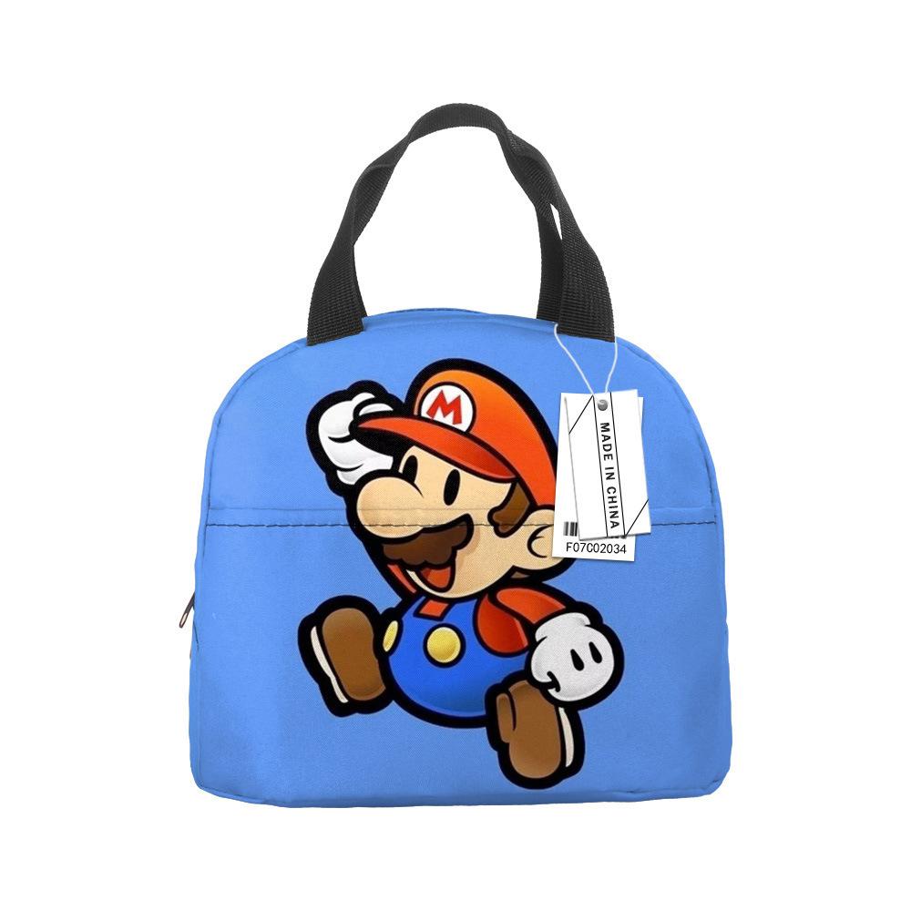 Mario Portable Bento Bag Lunch Box Bag Student Children'S Meal Bag Lunch Box Bag Bento Bag Aluminum Foil Lunch Bag Thermal Insulation