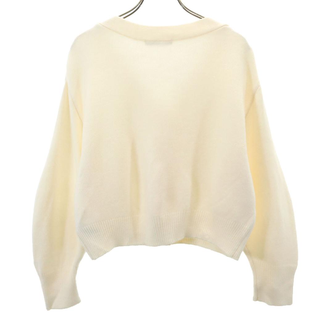 SNIDEL Langarm V-Ausschnitt Strickcardigan F Weiß-System Damen Gebraucht