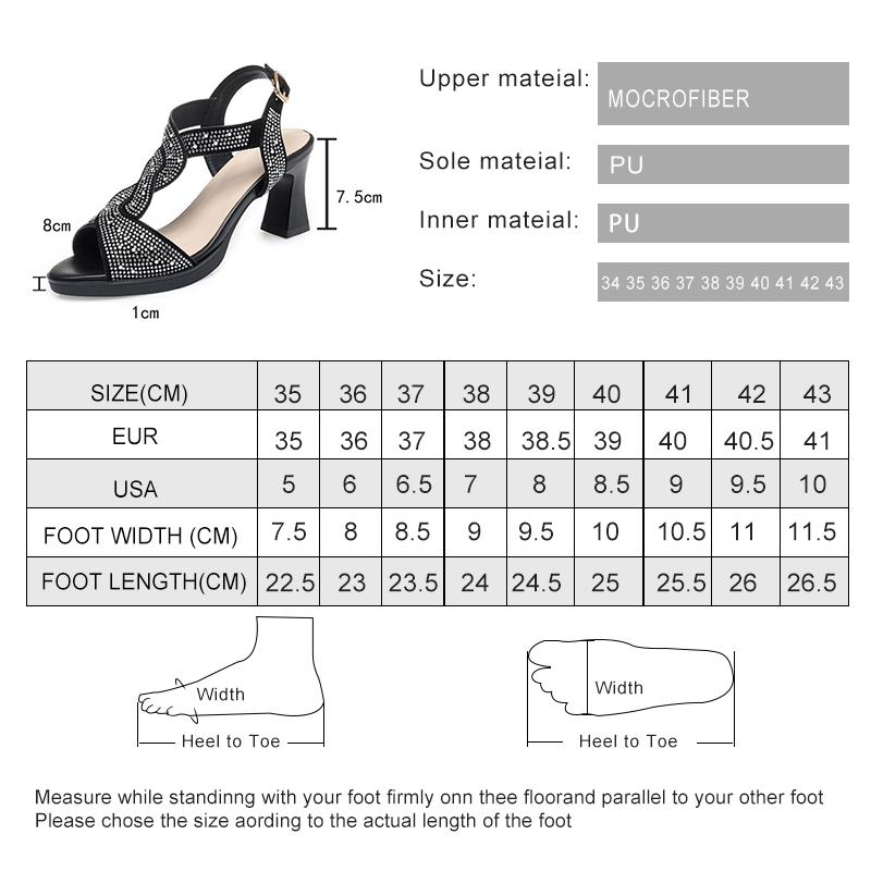 Fashion AIYUQI Sandals Women 2025 New Fashion Summer Sandals Women Open Toe Rhinestone High Heels Roman Shoes Women