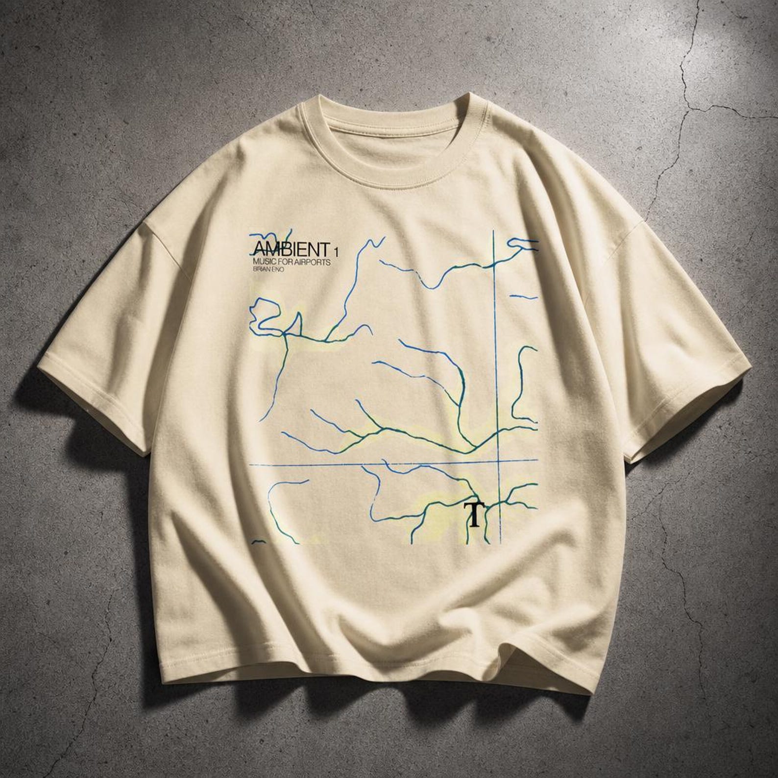 Music for Airports T-Shirt: Brian Eno Ambient Album, Oversized Cotton Tee 4XL