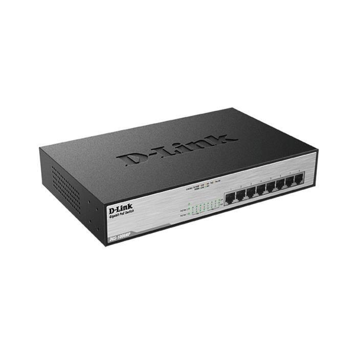 D-LINK Switch 8-Ports - DGS-1008MP - 10/100/1000Mbps PoE+