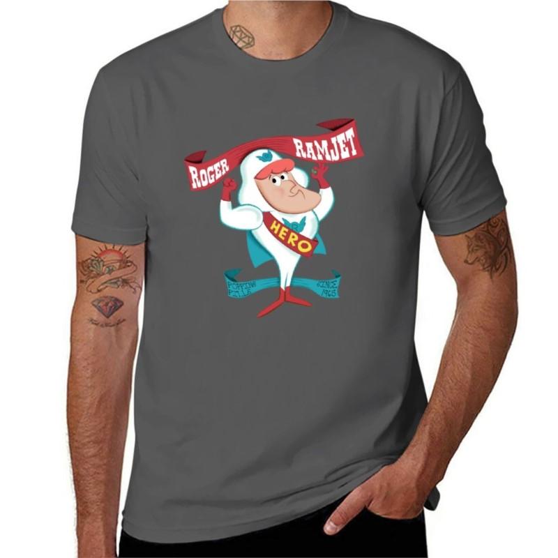 Roger Ramjet  Hero of Our Nation TShirt Graphics T Shirt Kawaii Clothes Mens Tall T Shirts