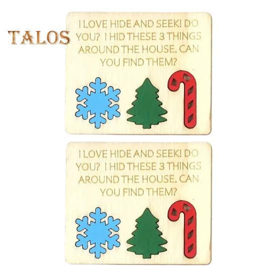 

2 шт. набор для пряток Рождественская деревянная семейная игра игрушка интерактивные рождественские прятки блоки для домашнего праздника игры на вечеринку A