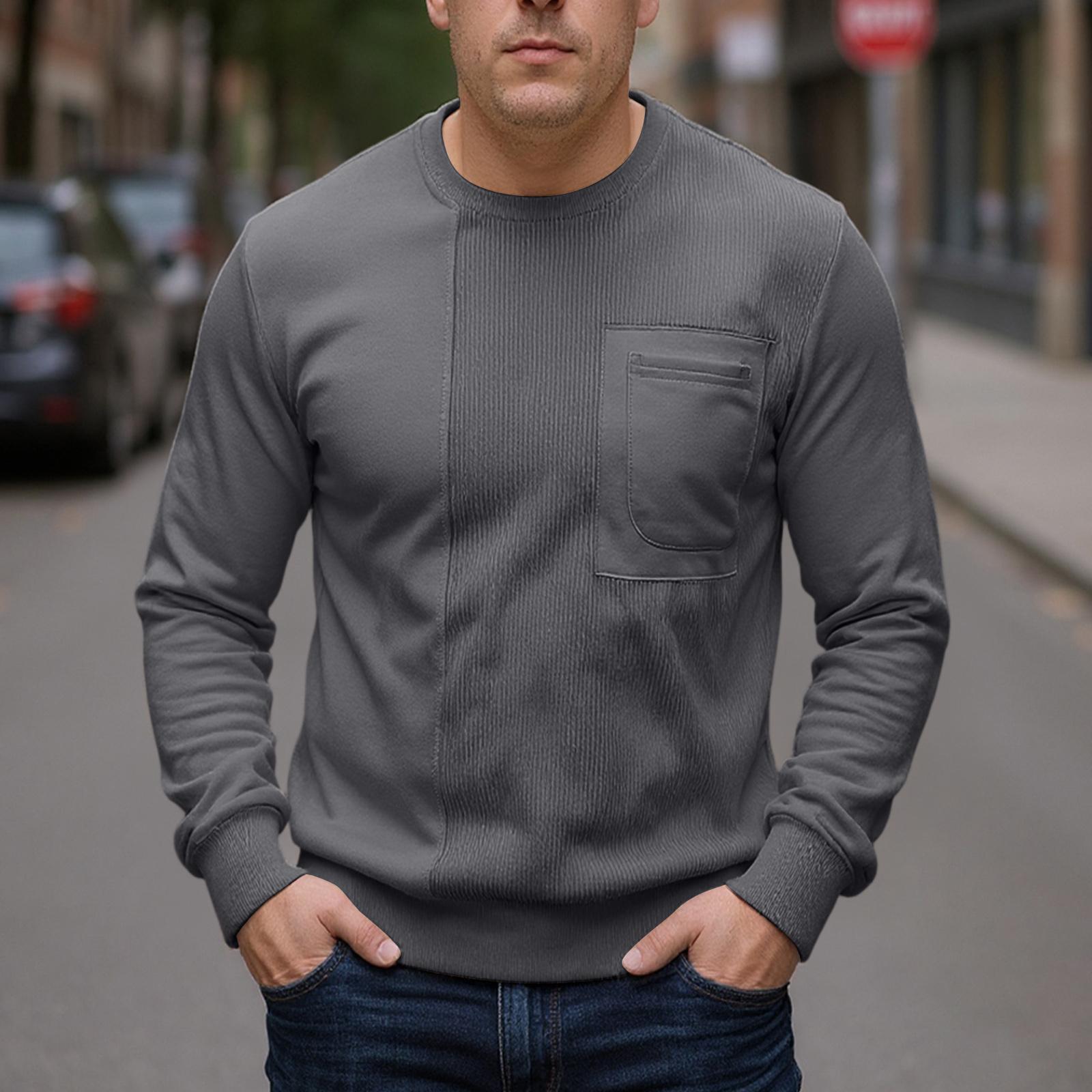 

Мужское повседневное худи с круглым вырезом и вставками XL