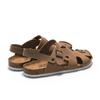 2024 New Summer Men's Cork Sandalas Suede Leather Mule Clogs Slippers Man Soft Cork Two Buckle Beach Slides Footwear For Men