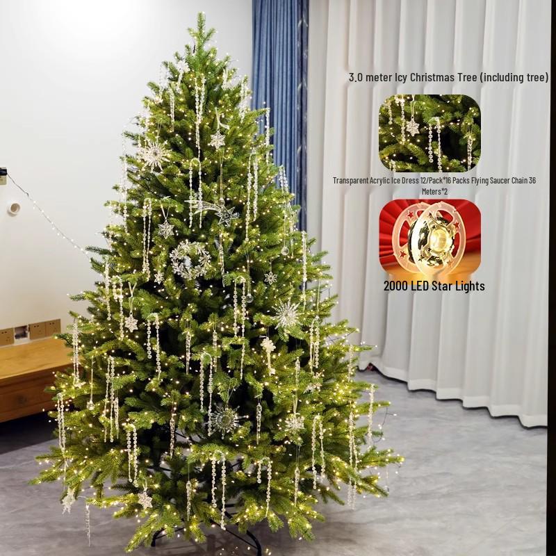 2025 Large Luminous Christmas Tree with Ornaments for Indoor Decoration