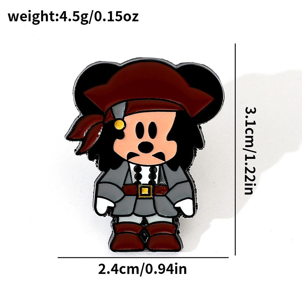 Милая креативная забавная форма пирата Микки Дональд Дак металлическая значок Микки Маус сплав масляная капля брошь аксессуары