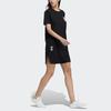 adidas Originals Women's Printed Crew Neck Loose Short Sleeve Dress Black HF0115