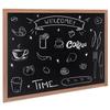 Magnetic Chalk Board, Hanging Message Signs with Chalks & Eraser, Vintage Wooden Chalkboard Sign, Rustic Brown Framed Calendar and Bulletin Combo