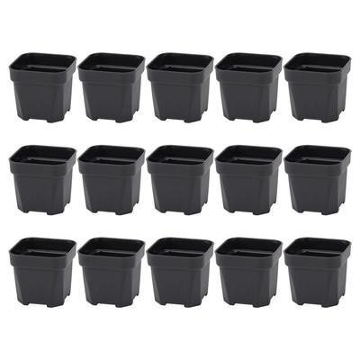 OUNONA Stilvolles Schwarzes Kunststoff-Pflanzen-Set mit für Sukkulenten und Gartenbedarf Klein, Mini, Töpfe, 15-teilige Löcher, Quadratisch, Kakteen, Leichtgewicht,