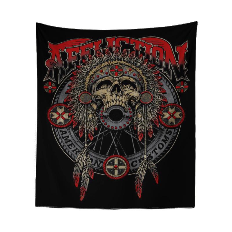 Bedroom Living Room Tapestry Horror Skull Tapestry Halloween Black and White Ghost Tapestry Tapestry Home Decor