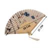 Bamboo Chinese Japanese Folding Fan Colorful Shank Classical Dance Fan  Home Decoration