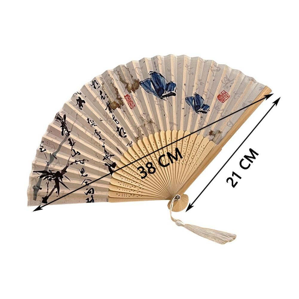 Bamboo Chinese Japanese Folding Fan Colorful Shank Classical Dance Fan  Home Decoration