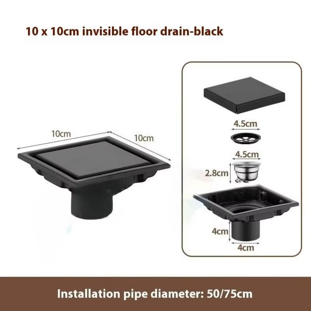 Anti-Odor Floor Drain Cover Recessed Shower Filter Invisible Drainage Covers  Bathroom Drains