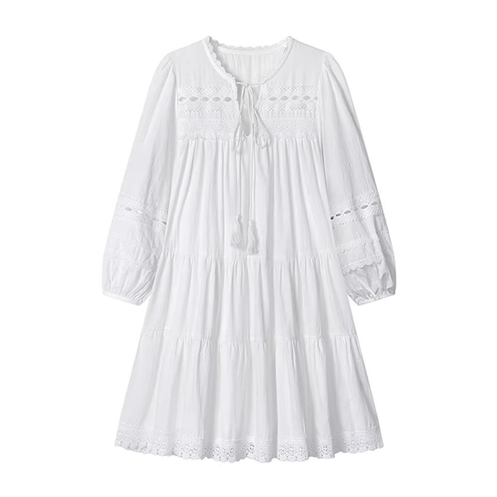 French White Shirt Dress Women's New Spring Small Man Is Very Good-looking Xinjiang Yunnan Travel Wear