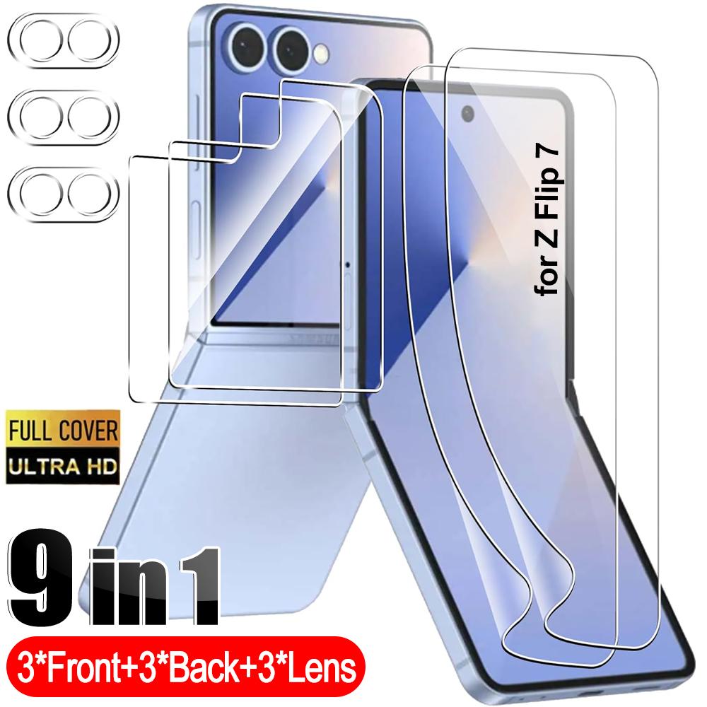 Tempered Glass Screen Protectors for Samsung Galaxy Z Flip 7 6 5 Soft Hydrogel Film Anti-scratch Lens Cover for Samsung Z Flip 7