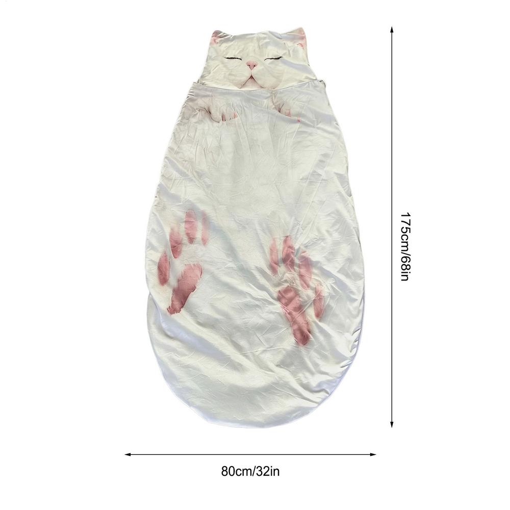 Animal Sleeping Bag Washable Warm Cats Envelopes Sleeping Bag For Camping Travel Sleepovers Home Lounging Floor Bed Relaxation