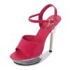 Woman Transparent Super High Heel Summer Female Waterproof Fish Mouth Shoes Fairy Thin Heel Sandals 15cm heel 5cm Platform LFD