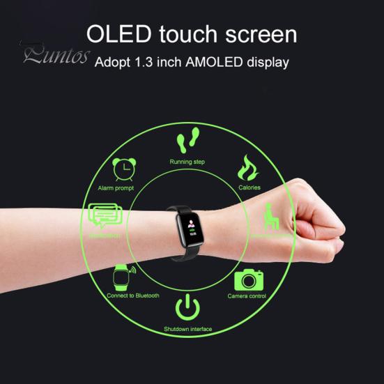 1.3inch Screen Heart Rate Monitor Pedometer Sport Smart Bracelet for Android iOS