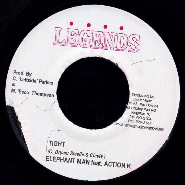 7inch Record ELEPHANT MAN, ACTION K - Tight NONE Legends 2005 Jamaica Reggae, Ska & Dub Used