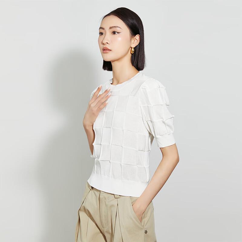 Tatu Women's Retro Geometric Short Sleeve Knit Top