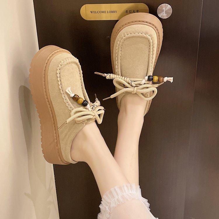 Urban attraction~ Korean version of solid color thick bottom 2025 autumn new retro matte leather bag head tow Birkentow