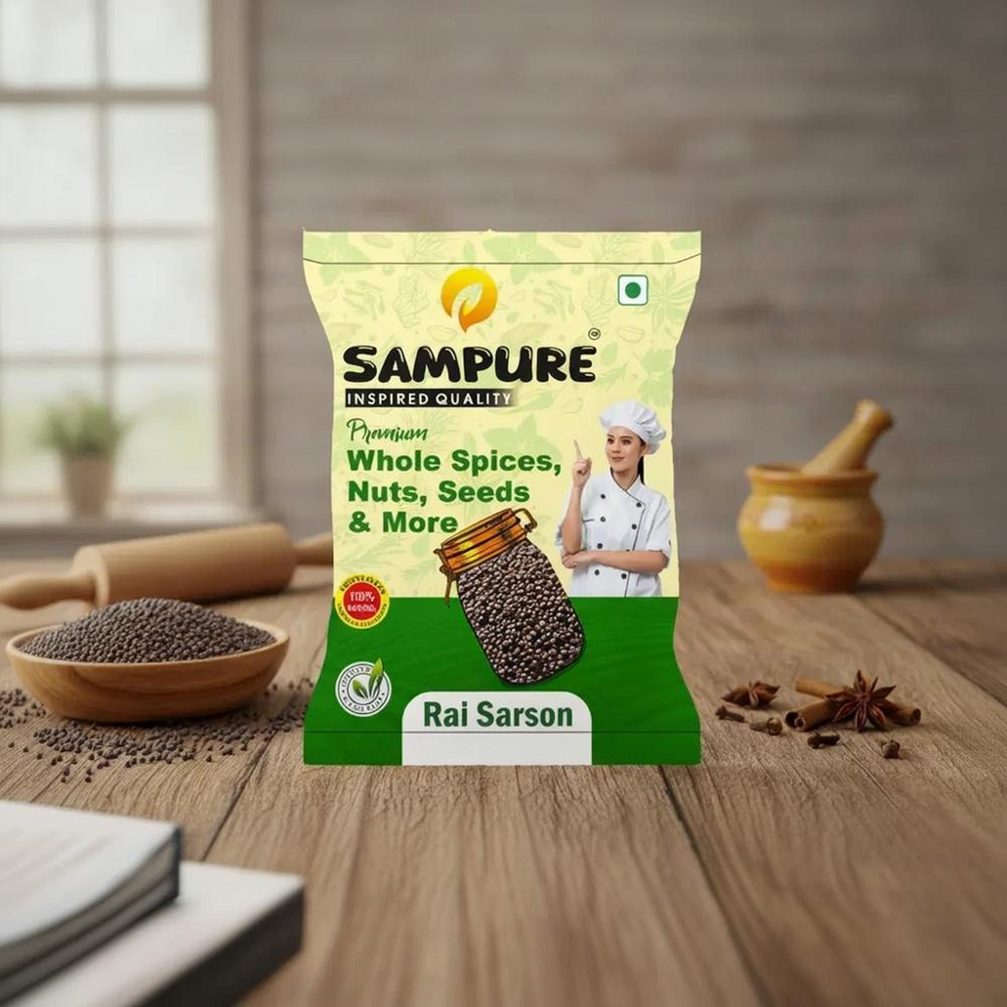 Sampure Premium Rai Sarson Seeds 100g – Whole Mustard Seeds, Indian Spice, Cooking Masala, Pickling Spice, Kitchen Essential, Indian Spices