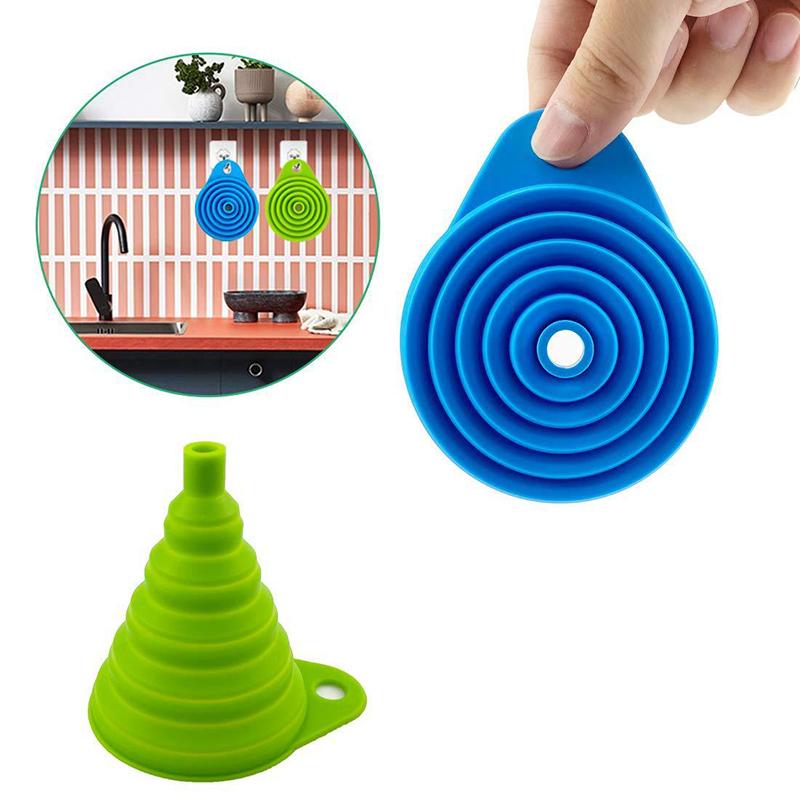 Car Engine Funnel Universal Silicone Liquid Funnel Washer Fluid Change Foldable Portable Auto Engine Oil Petrol Change Funnels