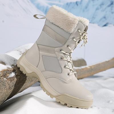Winter Schneestiefel Plüsch Warme Baumwollschuhe Verschleißfeste Sport Outdoor High-Top Schnürstiefel für Damen