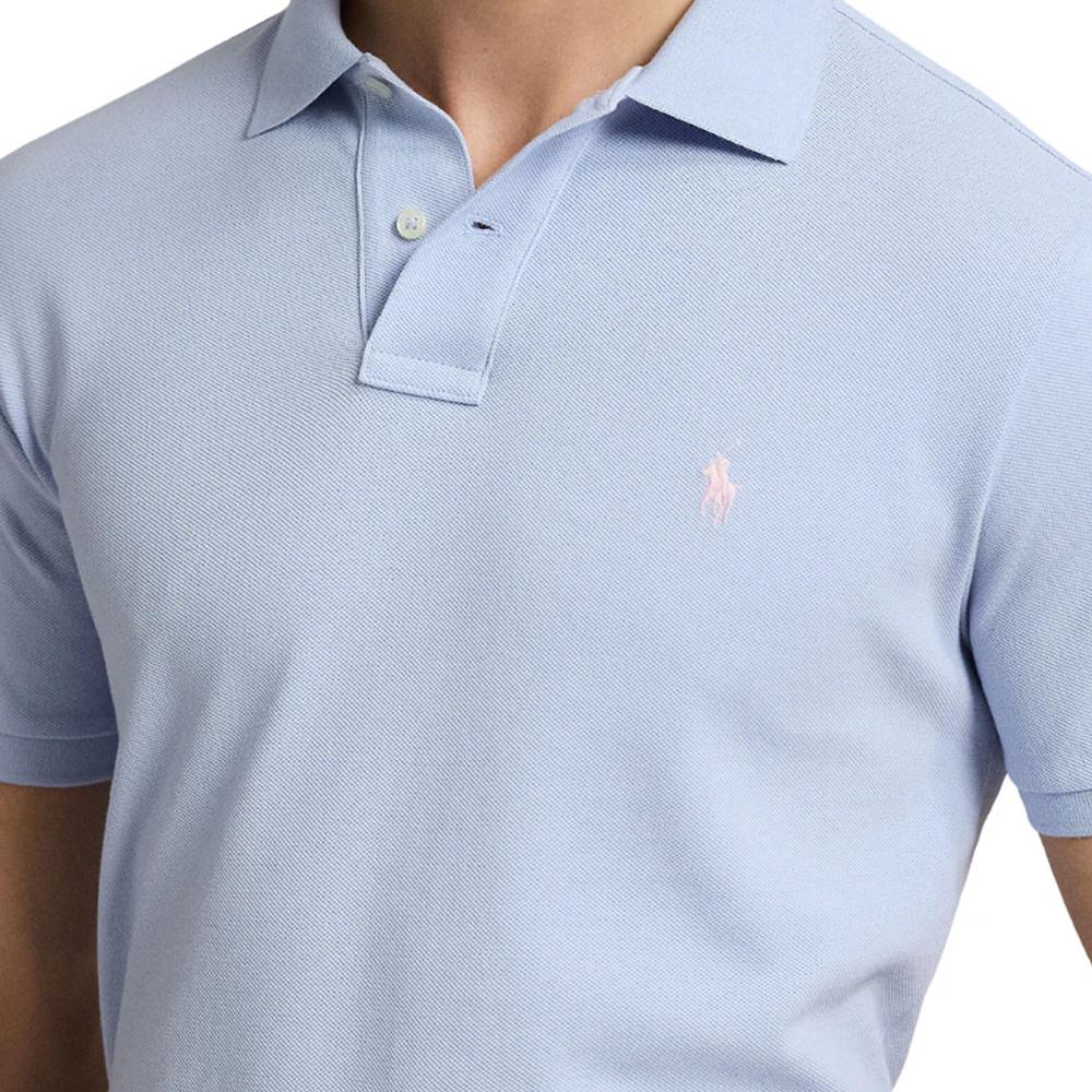 Polo Ralph Lauren Solid Logo Slim Fit Polo Shirt Men Tops Light-Blue 710680784-425