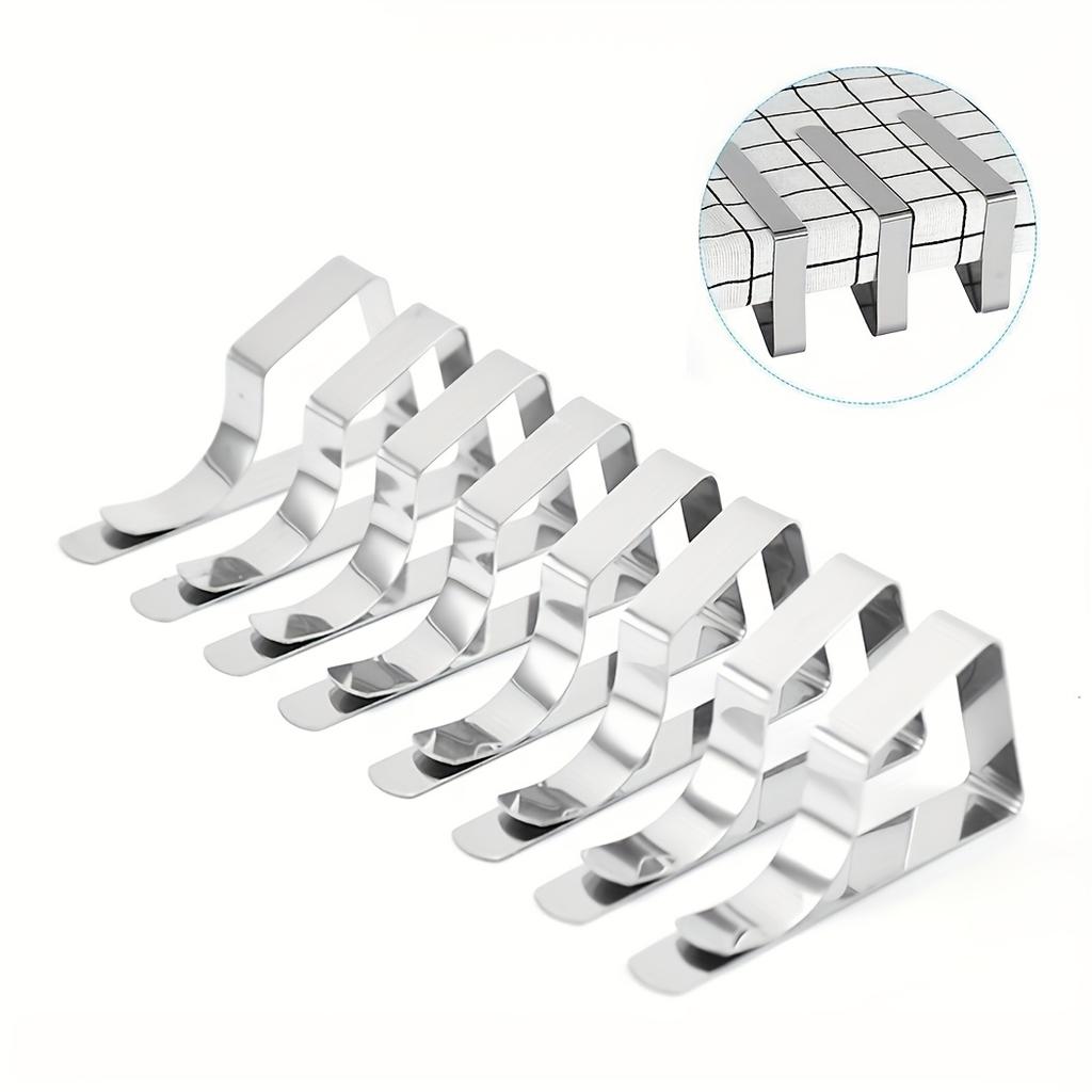 8pcs Heavy-duty Stainless Steel Tablecloth Clip - Stylish Design, Perfect for Weddings, Families, and Garden Picnics