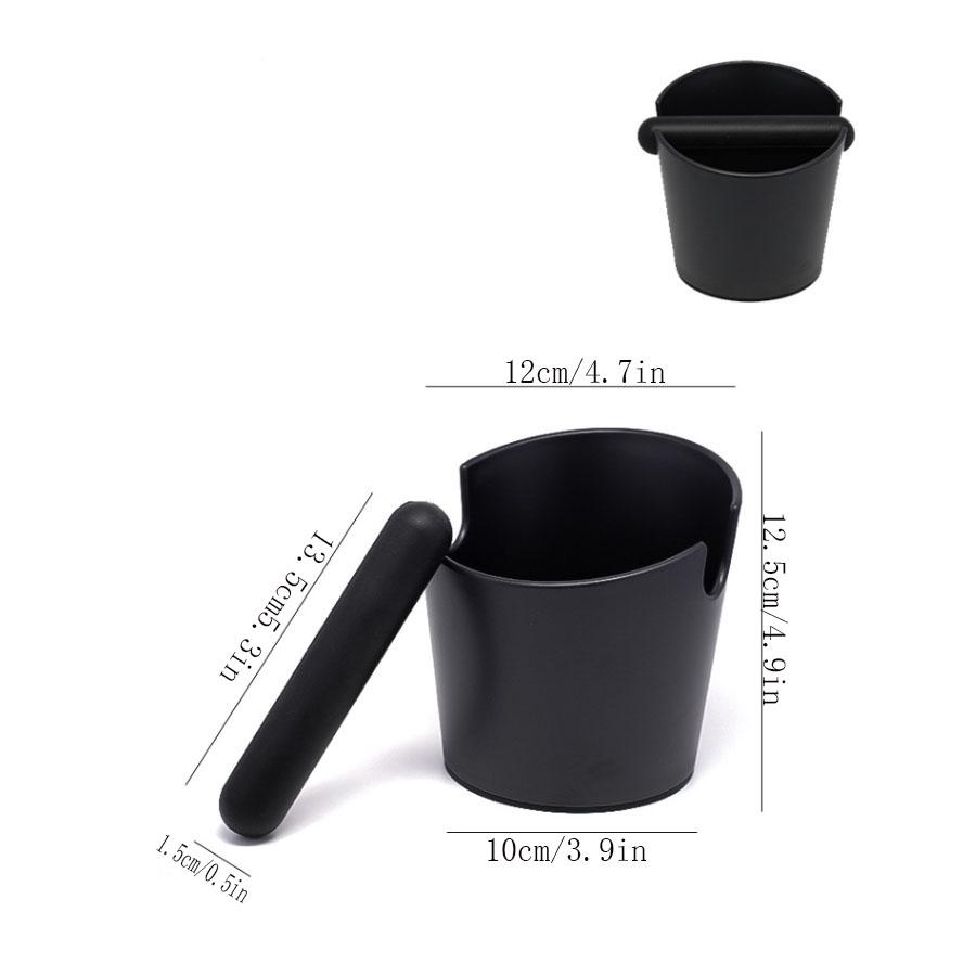 Coffee Knock Box 4.7 Inch Shock-Absorbent Durable Barista Style Knock Box With Removable Knock Bar and Non-Slip Base Gift Round