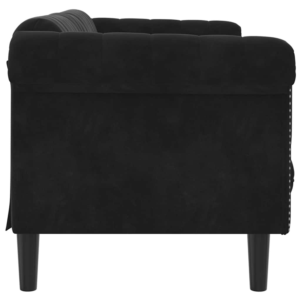3 Seater Sofa in Black Velvet