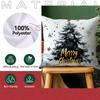 Merry Christmas Decorative Pillowcase 18X18 Inch Pillow Covers Throw Pillows Cushion Cases for Home Car Sofa Christmas Winter