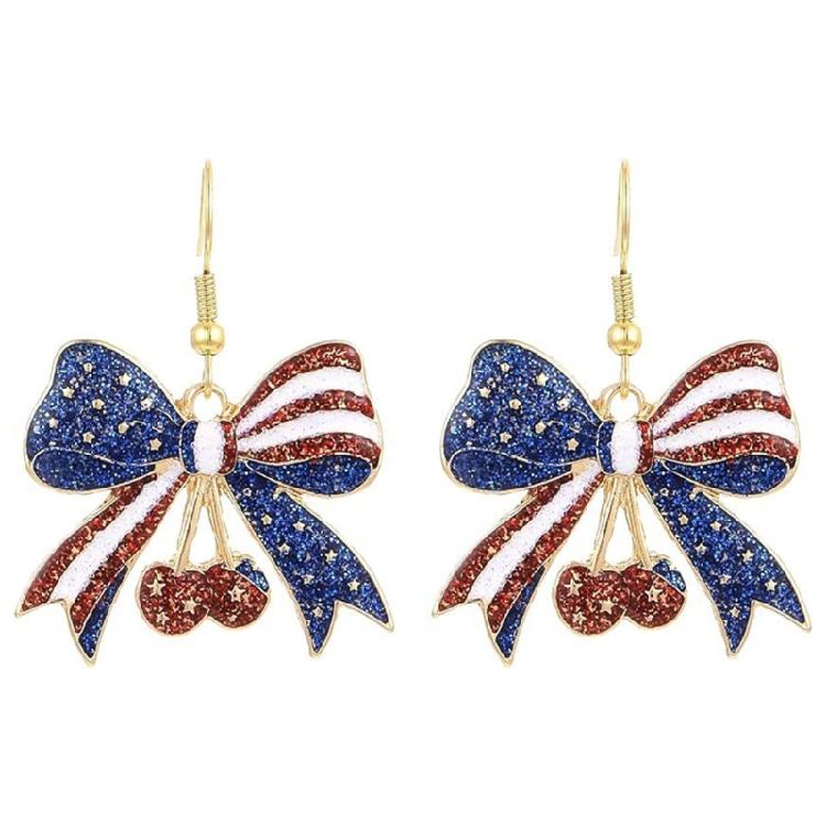 Independence Day Earrings Comfortable Ear Jewelry Pendant Earrings Alloy Texture Perfect for Present Giving or Own Use