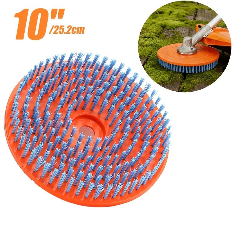 10-Inch Round Floor Cleaning Brush Head, Lawn Mower Replacement Head - Nylon Cleaning Brush, Floor-Safe, Durable Wear-Resistant Material